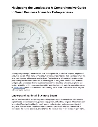 Navigating the Landscape_ A Comprehensive Guide to Small Business Loans for Entrepreneurs (1)