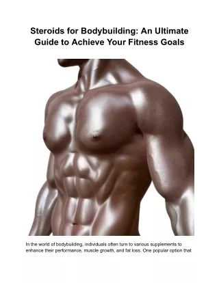 Steroids for Bodybuilding_ An Ultimate Guide to Achieve Your Fitness Goals