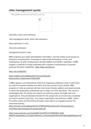 mba management quota