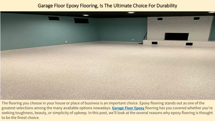 garage floor epoxy flooring is the ultimate choice for durability