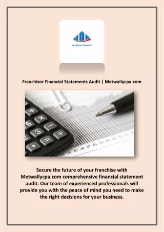 Franchisor Financial Statements Services Usa | Metwallycpa.com