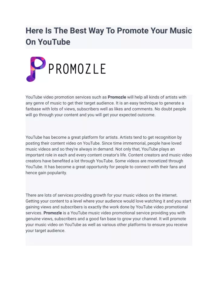 here is the best way to promote your music