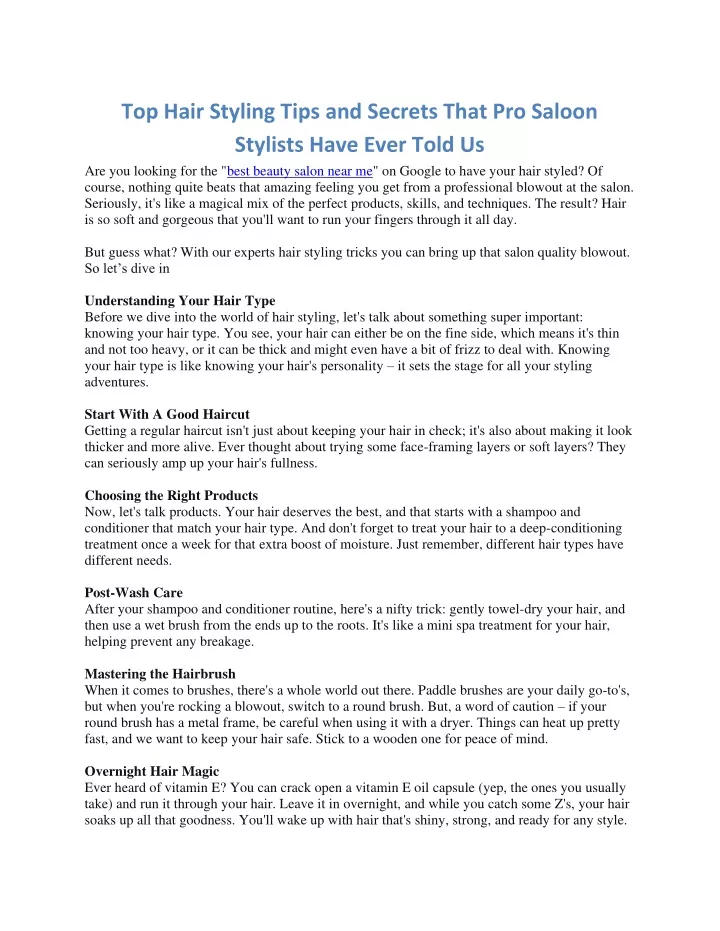top hair styling tips and secrets that pro saloon