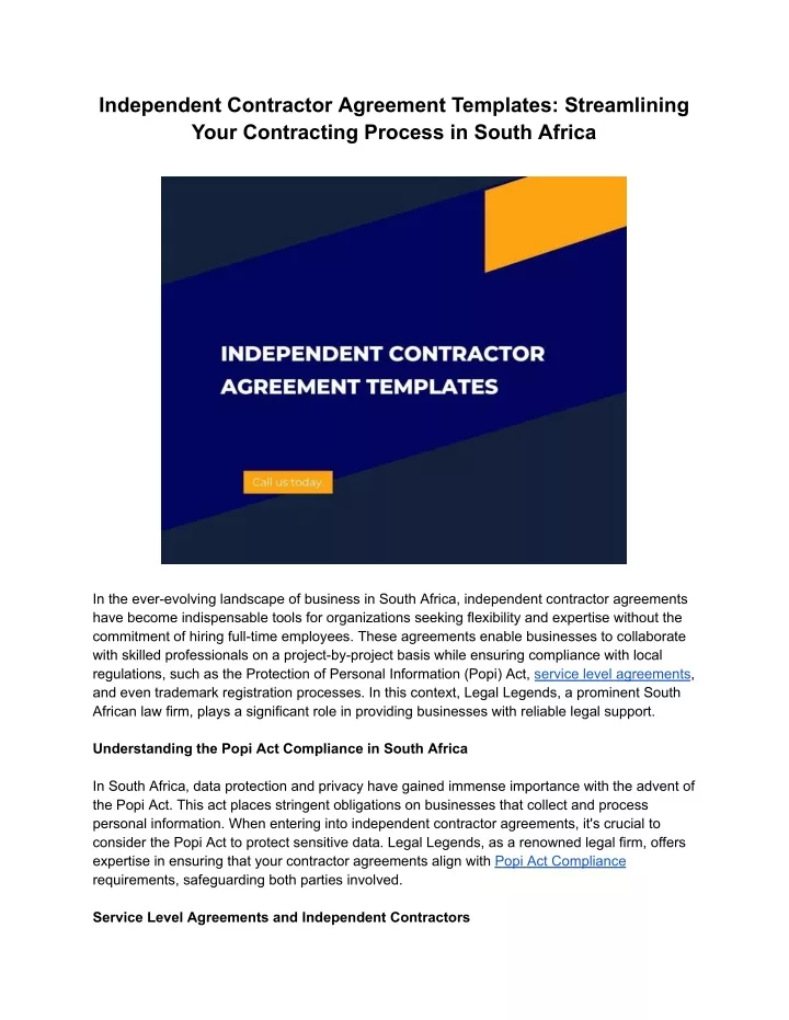 independent contractor agreement templates