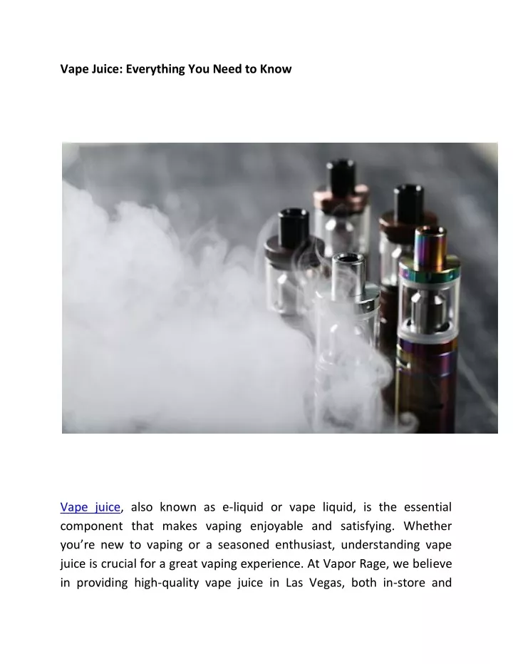 vape juice everything you need to know