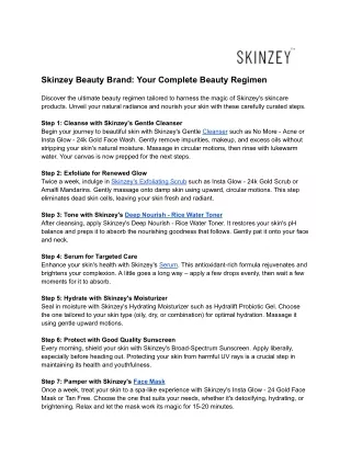 Skinzey Beauty Brand_ Your Complete Beauty Regimen