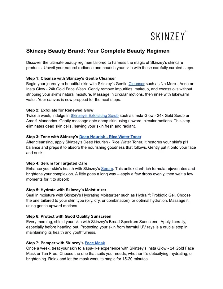 skinzey beauty brand your complete beauty regimen