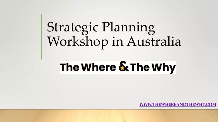 strategic planning workshop in australia