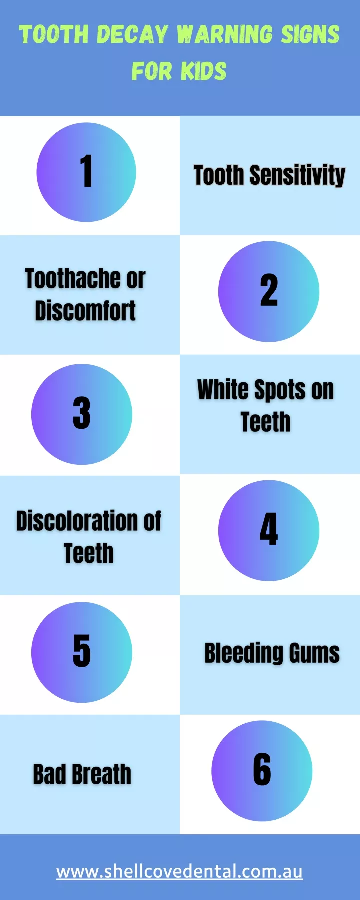 tooth decay warning signs for kids