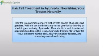 Hair Fall Treatment In Ayurveda