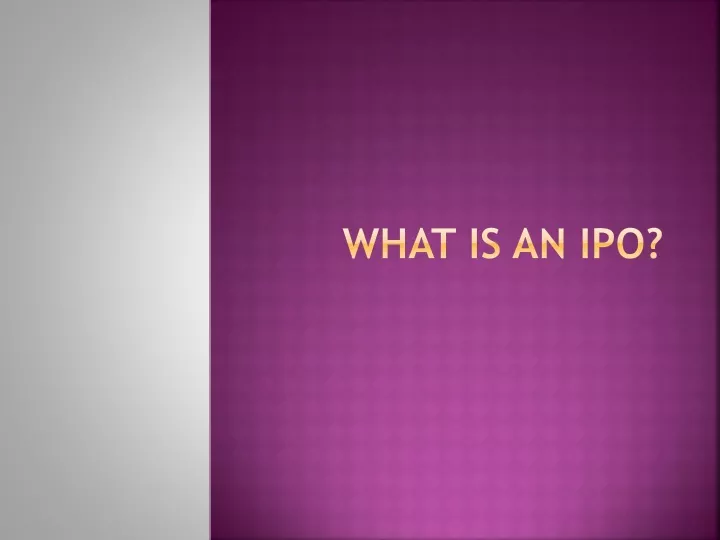 what is an ipo