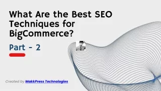 What Are the Best SEO Techniques for BigCommerce - Part - 2