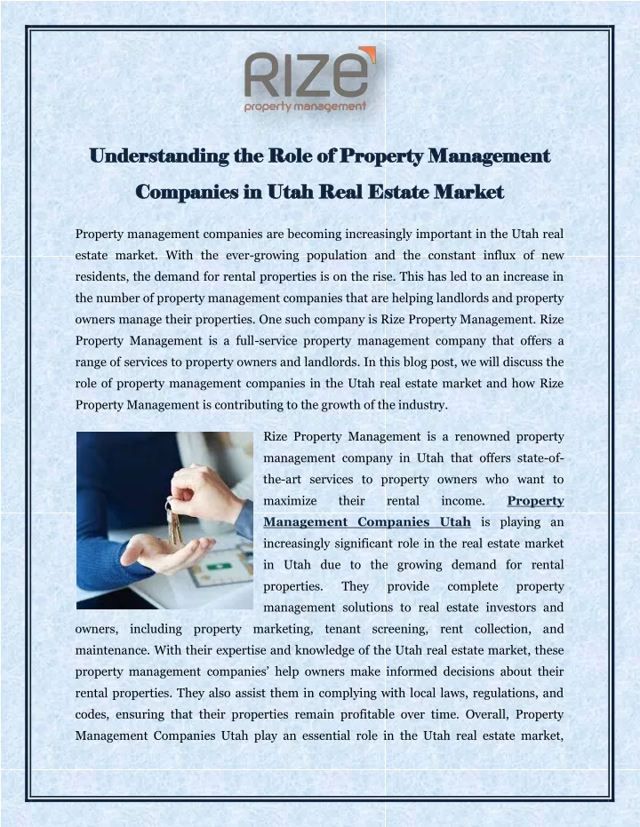 understanding the role of property management