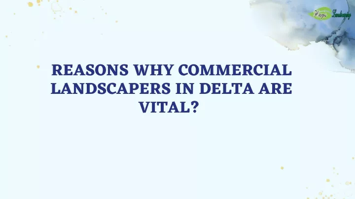reasons why commercial landscapers in delta