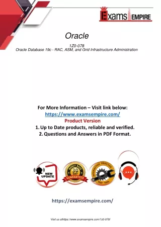 Latest Oracle 1Z0-078 Exam Questions Answers Practice Test Demo PDF
