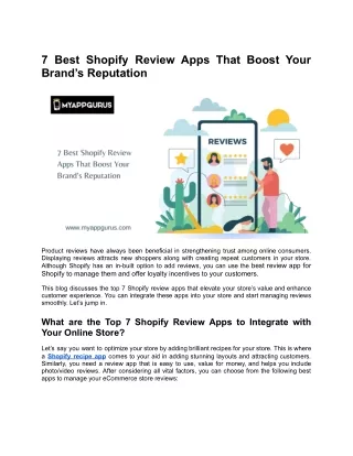 7 best shopify review apps that boost your brand