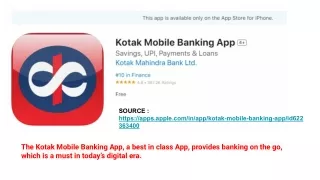 Kotak Mobile Banking App for iPhone - 811