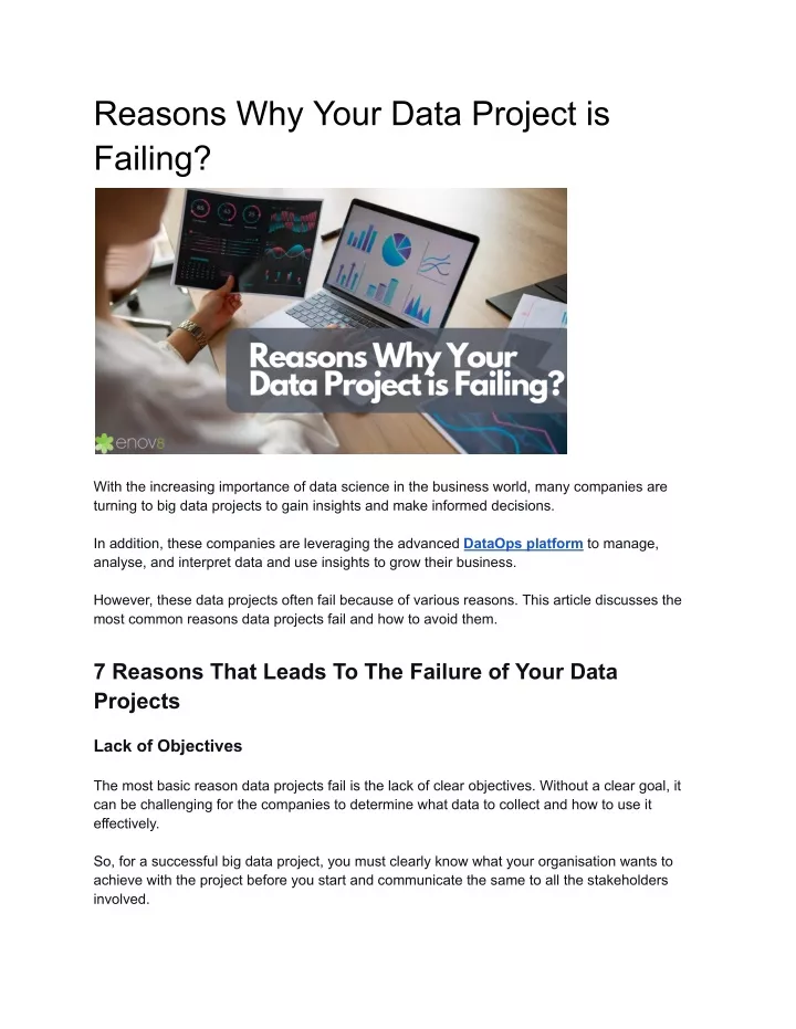 reasons why your data project is failing