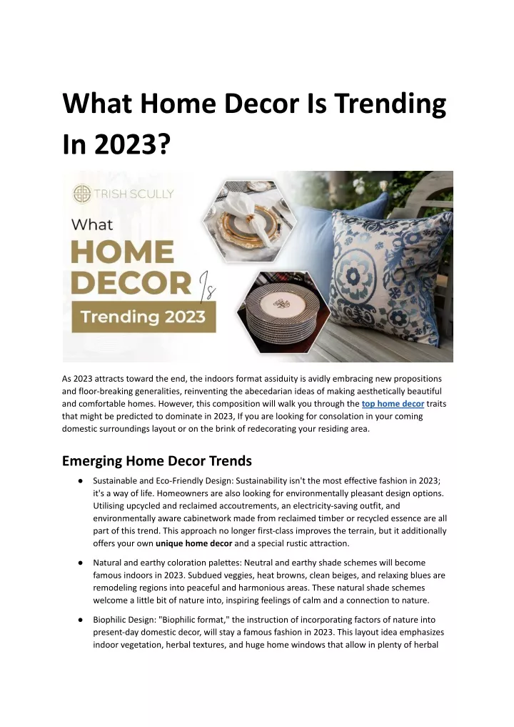 what home decor is trending in 2023