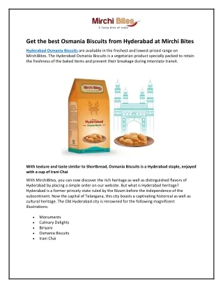Get the best Osmania Biscuits from Hyderabad at Mirchi Bites