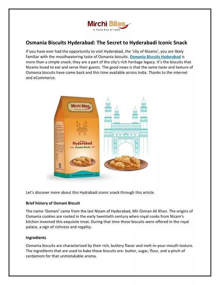 osmania biscuits hyderabad the secret