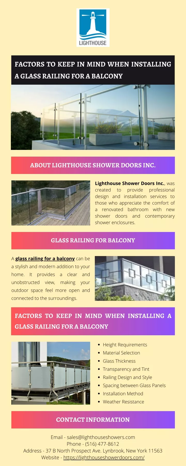 factors to keep in mind when installing a glass