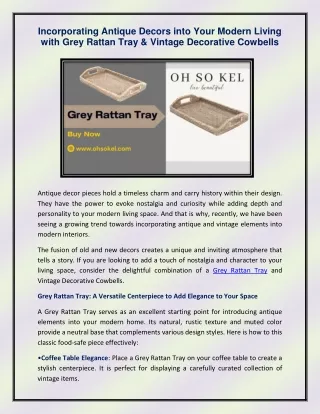 Grey Rattan Tray