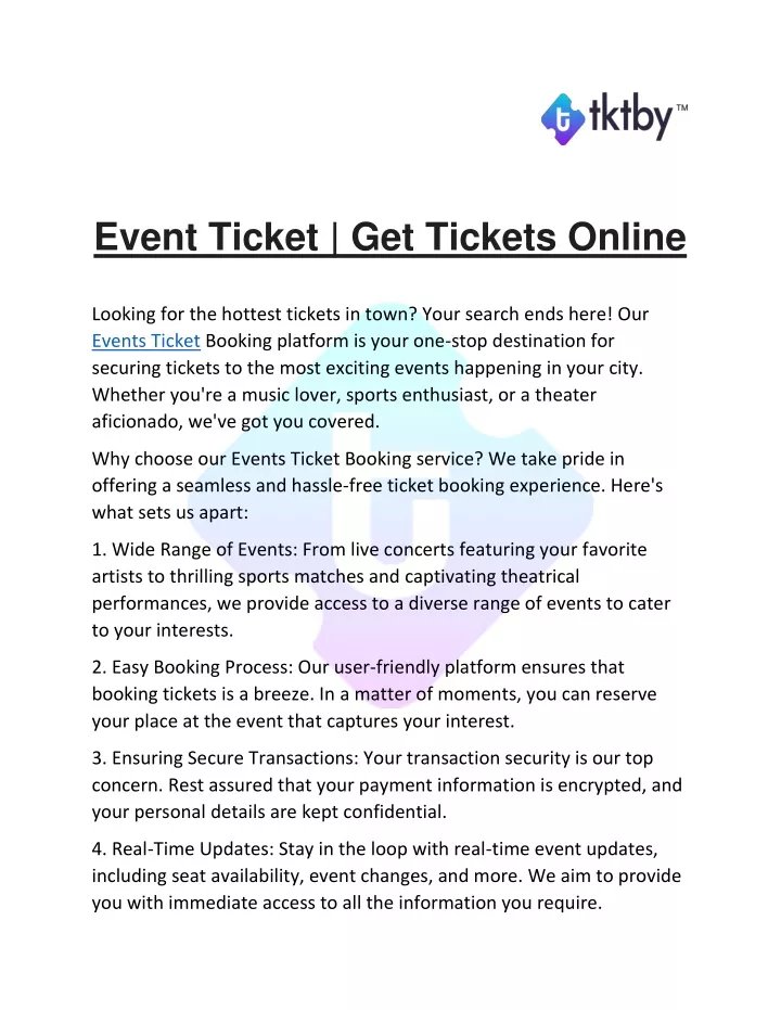 event ticket get tickets online