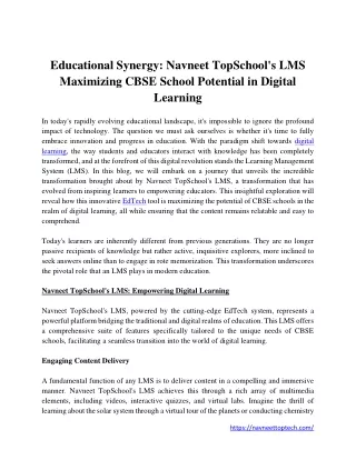 educational synergy navneet topschool