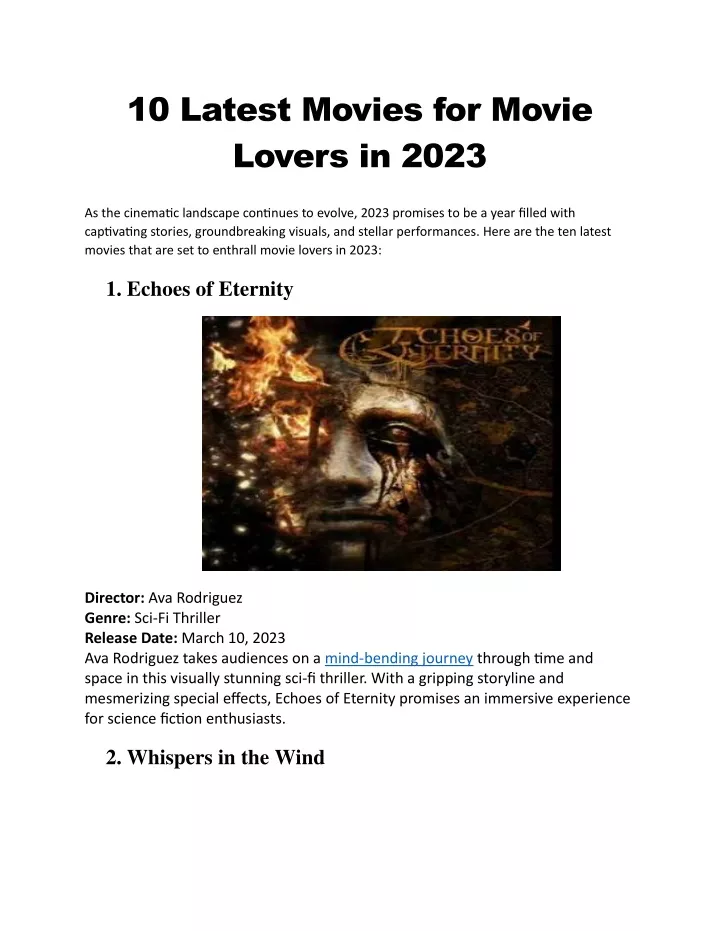 10 latest movies for movie lovers in 2023