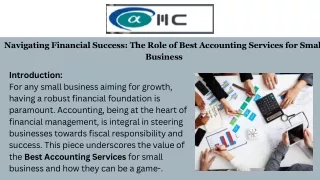 Navigating Financial Success The Role of Best Accounting Services for Small Business