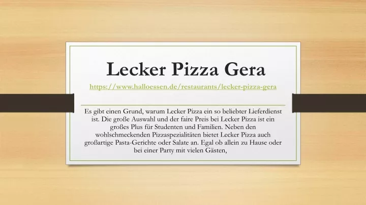 lecker p izza gera https www halloessen de restaurants lecker pizza gera