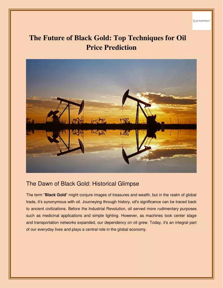 the future of black gold top techniques