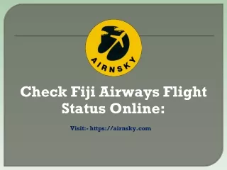 Check Fiji Airways Flight Status Online