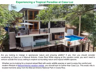 Experiencing a Tropical Paradise at Casa Luz
