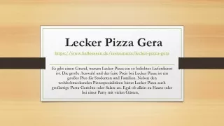 Lecker Pizza Gera