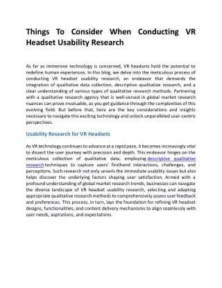 things to consider when conducting vr headset