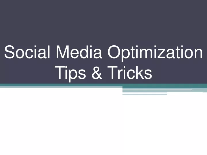 social media optimization tips tricks
