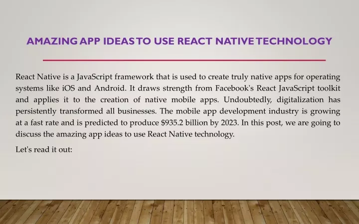 amazing app ideas to use react native technology