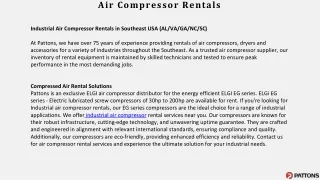 Air Compressor for Rent