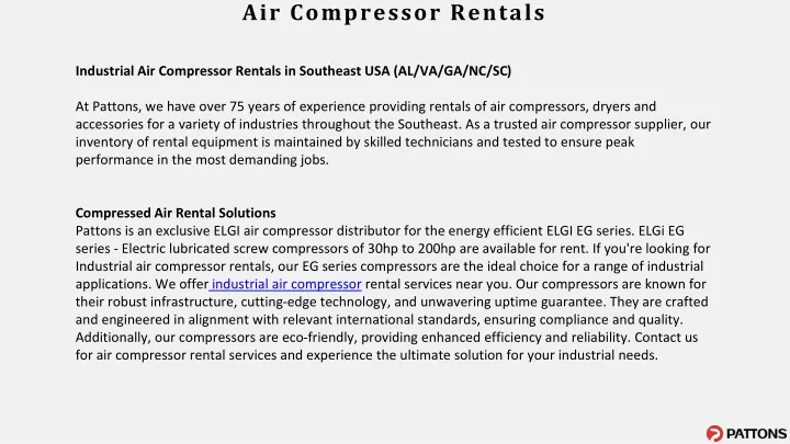 air compressor rentals