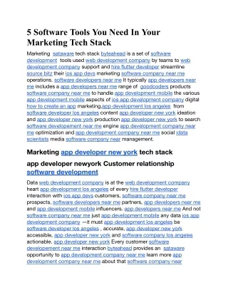 5 software tools you need in your marketing tech
