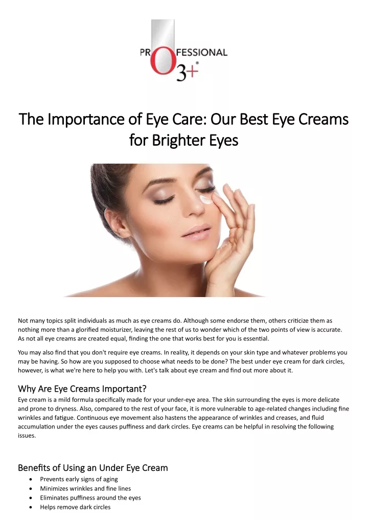the importance of eye care our best eye creams