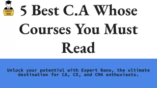 5 best c a whose courses you must read