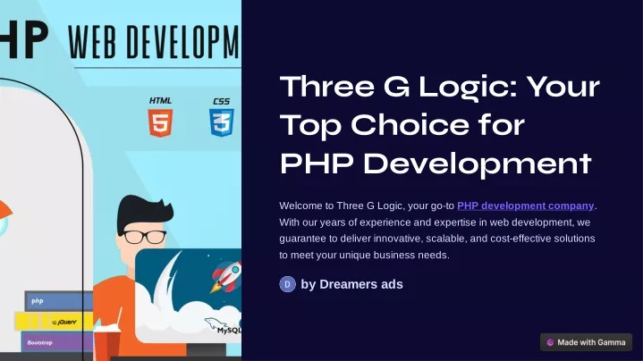 three g logic your top choice for php development
