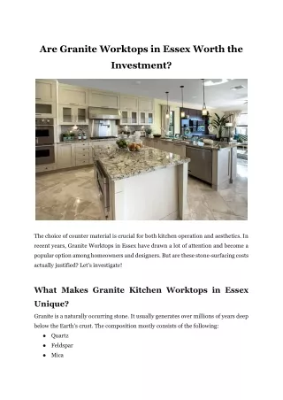 are granite worktops in essex worth the