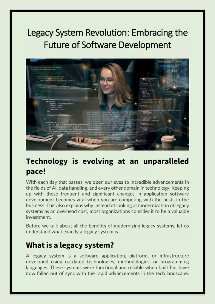 legacy system revolution embracing the legacy