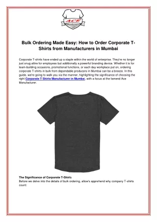 Bulk Ordering Made Easy How to Order Corporate T Shirts from Manufacturers in Mumbai