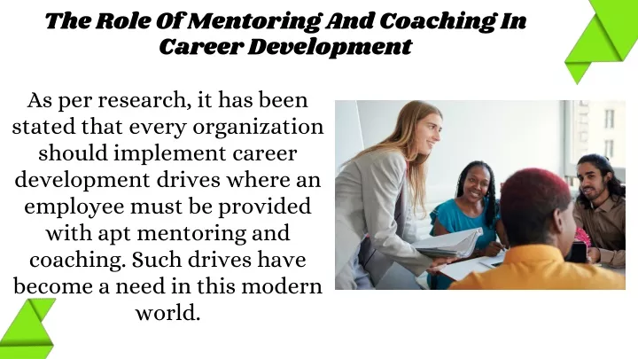the role of mentoring and coaching in career