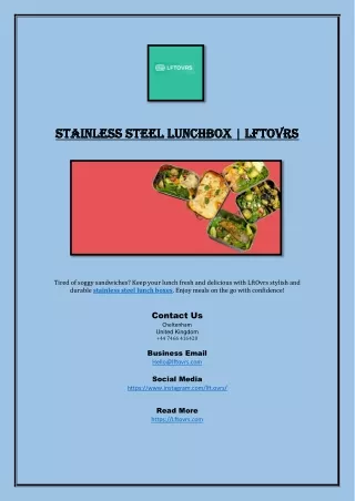 Stainless Steel Lunchbox | LftOvrs